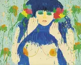 Kiss My Nipples by Walasse Ting, 1975, Acrylic on canvas, sold Dec 2013