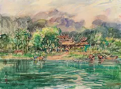 Ran In-ting, Duckling, 1972, Watercolor on paper