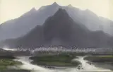 Shiy De-jinn, Jioujiou Peaks, 1979, Watercolor on paper