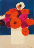 Bernard Cathelin, Bouquet d'anémones, 1978, Oil on canvas
