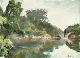 Dai Ze, Summer Palace, Beijing, 1987, Oil on paperboard