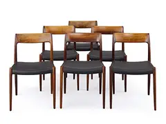Niels Otto Møller, Model-77 Dining Chair, 1959, Rosewood, leather