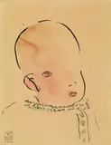 Sanyu, Baby, 1930, Watercolor on paper