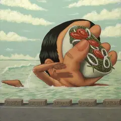 Swimming by Blic, 2021, Acrylic on canvas, offered Dec 2022