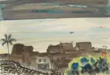 Hung Jui-lin, Tamsui Riverside, 1973, Watercolor on paper