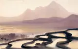 A Terraced Field by Shiy De-jinn, 1980, Watercolor on paper, sold Dec 2007