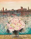Michel Henry, Roses épanouies à Venise, c. 1991, Oil on canvas