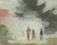 Clarice Beckett, (The Bonfire), oil on board