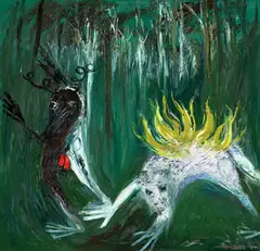 Arthur Boyd, Nebuchadnezzar and a Hunter (1967), 1967, oil on canvas