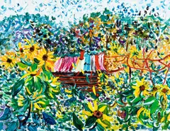 John Perceval, Garden House in the Sunflowers 1972, 1972, oil on canvas
