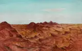 Sidney Nolan, Jasper Range 1949, 1949, oil and enamel paint on composition board