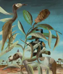 Sidney Nolan, Ned Kelly (1955), 1955, oil and enamel paint on composition board