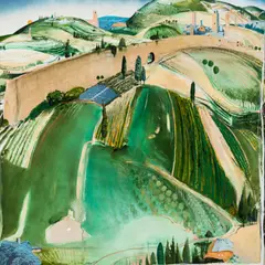 Brett Whiteley, San Gimignano, Tuscany 1989-1990, 1989-1990, oil and collage on canvas on plywood