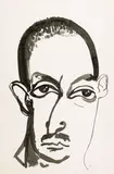Brett Whiteley, Portrait of Joel Elenberg 1980, 1980, brush and ink and collage on paper