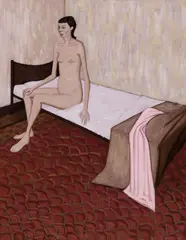 John Brack, Nude with Nightgown 1957, 1957, oil on canvas