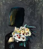 Charles Blackman, Girl with Flowers 1959, 1959, oil on composition board