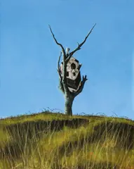 John Kelly, Cow Up a Tree @ South Reen (Summer) 2022, 2022, oil on canvas