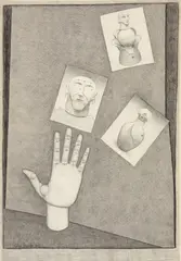 John Brack, Study for A Hand with the Etruscans 1975, 1975, conté on paper