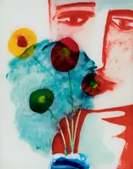 Charles Blackman, Face and Hand (1965), 1965, oil on glass