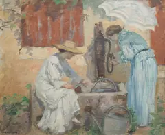 Rupert Bunny, La Pompe (At the Pump) (circa 1915), 1915, oil on canvas