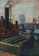 Roy De Maistre, The Tug, oil on board