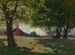 Elioth Gruner, Afternoon Shadows 1931, 1931, oil on canvas on board