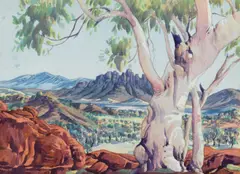 Albert Namatjira, Ghost Gum, MacDonnell Ranges (circa 1958), 1958, watercolour and pencil on paper