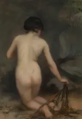 Janet Agnes Cumbrae Stewart, The Bather, pastel on paper