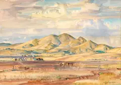 Hans Heysen, Mid North Landscape Orroroo 1950, 1950, watercolour on paper