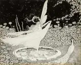 The Fairy of the Fountain by Ida Rentoul Outhwaite, pen, ink on paper, sold Aug 2026