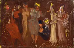 William Dobell, Drunken Bridesmaids (1936), 1936, oil on canvas on board