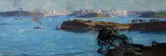 The Harbour (1926) by Arthur Streeton, 1926, oil on wood panel, sold Apr 2026