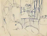 Brett Whiteley, Bathroom Drawing (1963), 1963, watercolour on paper