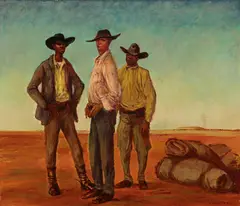 Russell Drysdale, Drovers on the Barkly's (1957), 1957, oil on canvas