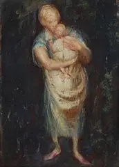 William Dobell, Mother and Child (circa 1942), 1942, oil on wood