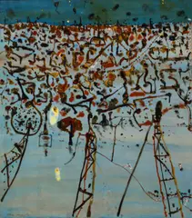 John Olsen, Night Train 1980, 1980, oil on canvas