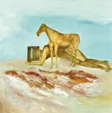 Sidney Nolan, Kelly and Horse 1962, 1962, synthetic polymer paint on composition board