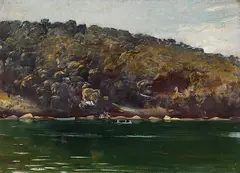 Tom Roberts, Curlew Camp, Sirius Cove, Mosman Bay (1898), 1898, oil on wood
