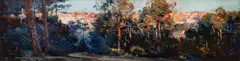 Arthur Streeton, Sunset and the Pines (1907), 1907, oil on wood