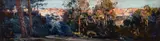 Arthur Streeton, Sunset and the Pines (1907), 1907, oil on wood