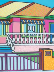 Howard Arkley, Theatrical Façade 1996, 1996, synthetic polymer paint on canvas