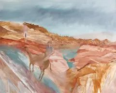 Sidney Nolan, Burke and Wills 1962, 1962, synthetic polymer paint on composition board