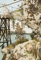 Cressida Campbell, Parsley Bay, Sydney (1992), 1992, watercolour on incised woodblock