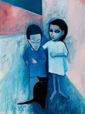 Robert Dickerson, Children in the Street (1963), 1963, oil on composition board