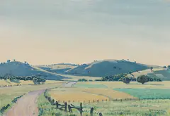 Elioth Gruner, Hills of Northam (1936), 1936, oil on canvasboard