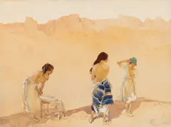 William Russell Flint, Faquita, Juanita and Maruja (1922), 1922, watercolour on cardboard