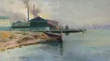 Sophie Steffanoni, Pyrmont Gasworks, Sydney 1897, 1897, oil on canvas on board