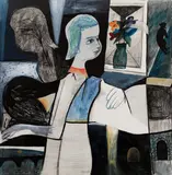 Charles Blackman, Dream of Childhood 1963, 1963, oil, gouache, watercolour, charcoal and collage on paper on composition board