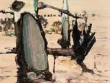 Clifton Pugh, Landscape with Crow 1969, 1969, oil on composition board