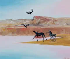 Arthur Boyd, Jinker on a Sandbank, oil on canvas
